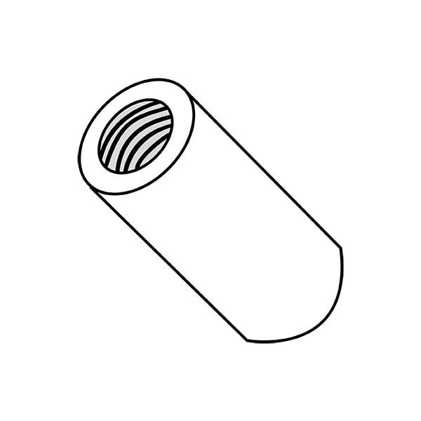 Round Standoffs, #4-40 Thrd Sz, 1/2 in Bd L, Nylon 3/16 in OD, 1000 PK