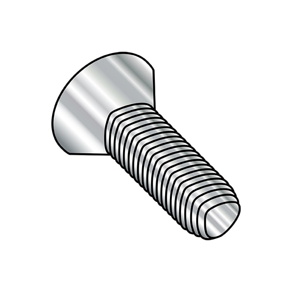 #4-40 x 5/16 in Phillips Flat Machine Screw, Plain Steel, 5000 PK