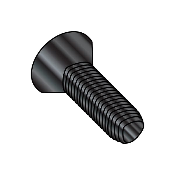 #4-40 x 3/8 in Phillips Flat Machine Screw, Black Oxide Steel, 10000 PK