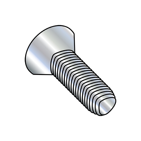 #10-24 x 1-1/2 in Phillips Flat Machine Screw, Zinc Plated Steel, 3000 PK