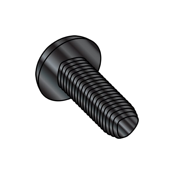 #10-24 x 1/2 in Phillips Pan Machine Screw, Black Oxide Steel, 7000 PK