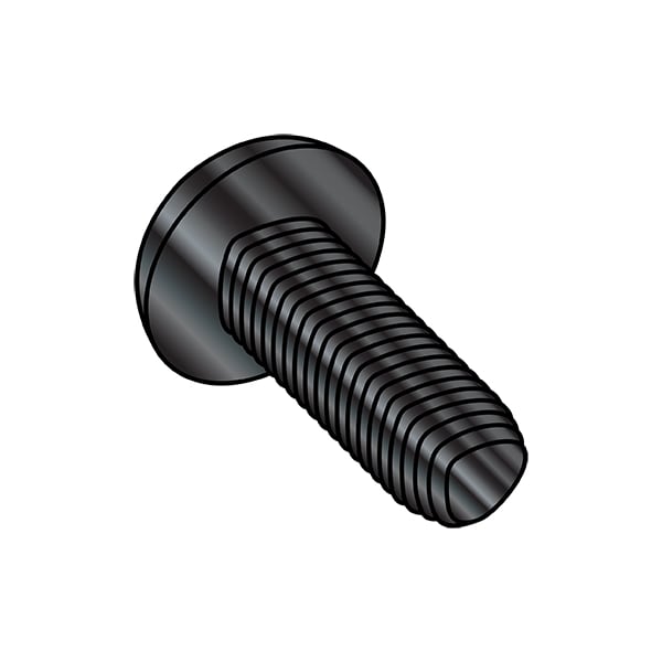 #10-24 x 1/2 in Phillips Pan Machine Screw, Black Oxide Steel, 7000 PK
