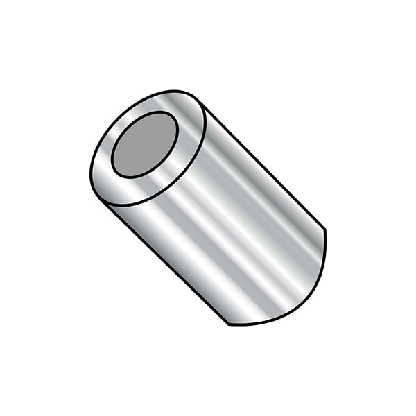 Round Spacer, Plain Stainless Steel, 1/4 in Overall Lg, #4 Inside Dia, 500 PK