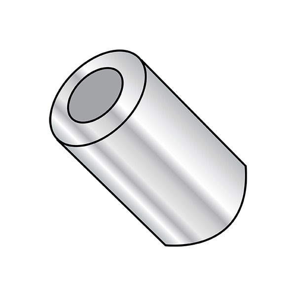 Round Spacer, #10 Screw Size, Aluminum, 9/16 in Overall Lg, 1000 PK