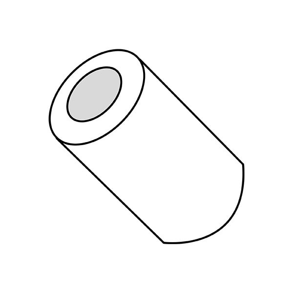 Round Spacers, 10X3/4 #5/16 ROUN, PK1000, #10 Screw Size, Nylon, 3/4 in Overall Lg, 1000 PK