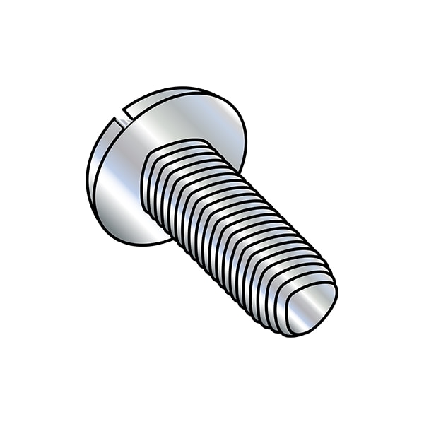 #4-40 x 1/4 in Slotted Pan Machine Screw, Zinc Plated Steel, 10000 PK