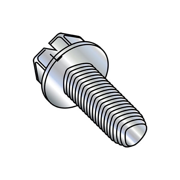 #10-24 x Thread Cutting Screw, Zinc Plated Steel, 1/2 in L, 8000 PK