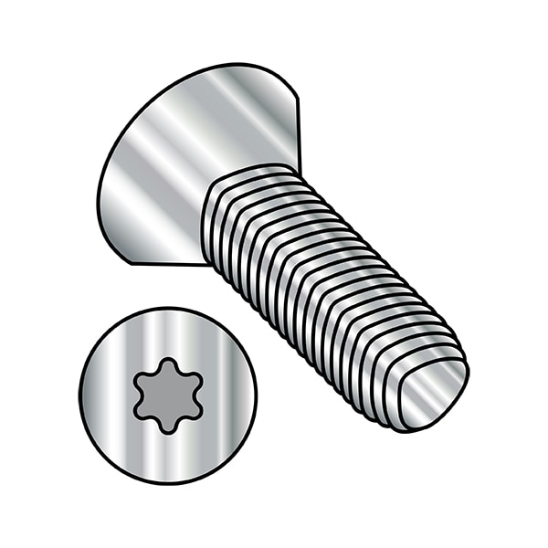 #4-40 x 1/2 in Torx Flat Machine Screw, Plain Steel, 5000 PK
