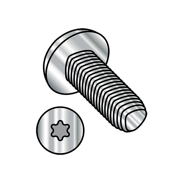 #10-24 x 1 in Torx Pan Machine Screw, Wax Steel, 2500 PK
