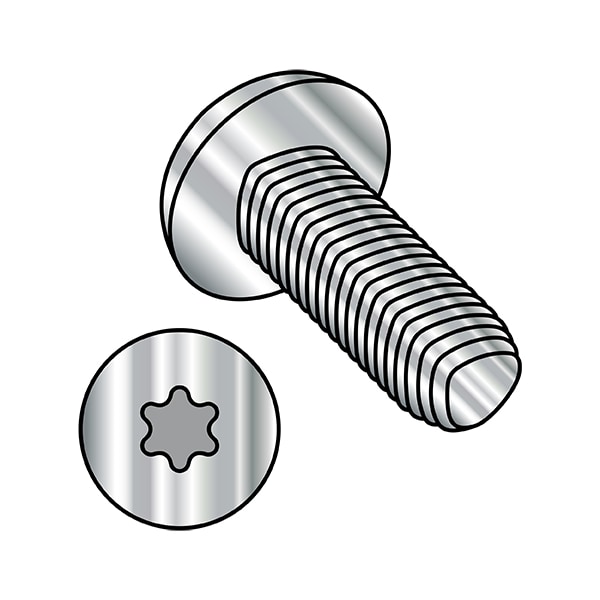 #10-24 x 1 in Torx Pan Machine Screw, Plain Steel, 2500 PK
