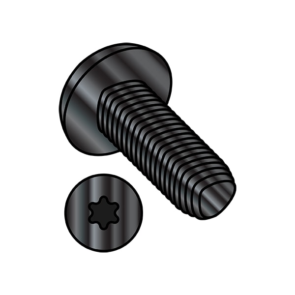 #10-24 x 1/2 in Torx Pan Machine Screw, Black Oxide Steel, 8000 PK