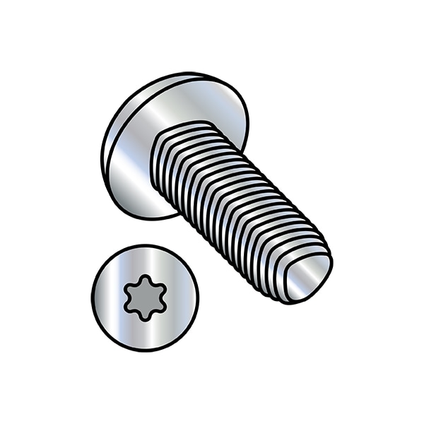 #10-24 x 1 in Torx Pan Machine Screw, Zinc Plated Steel, 5000 PK