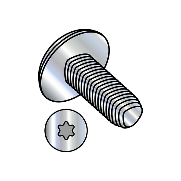 #10-32 x 1/2 in Torx Truss Machine Screw, Zinc Plated Steel, 7000 PK