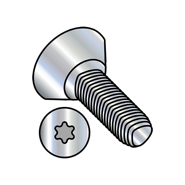 #4-40 x 3/8 in Torx Flat Machine Screw, Zinc Plated Steel, 10000 PK