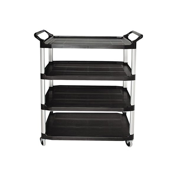 Rubbermaid Black Service Cart, 41" x 20" x 51", Black, 1/Each