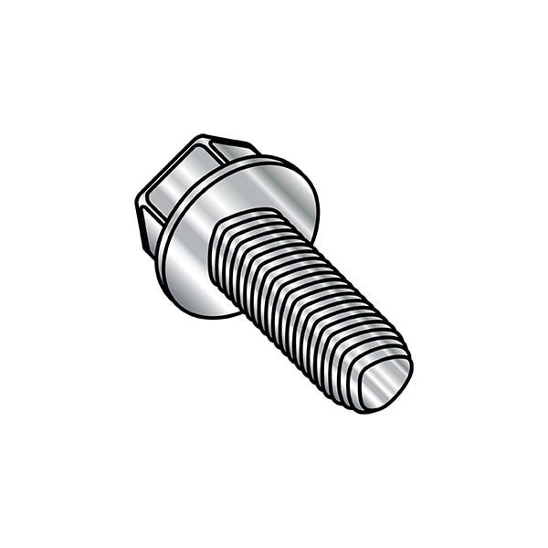 #10-24 x 1 in Hex Hex Machine Screw, Plain Steel, 2500 PK
