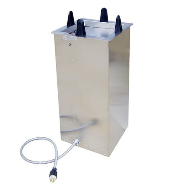 Regular Heated Drop-In Square Plate Dispenser; 9-1/2" to 10-1/4"