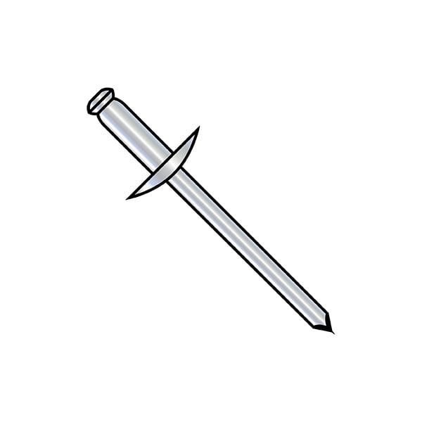 Blind Rivet, Large Flanged Head, 1/8 in Dia., 0.462 in L, Steel Body, 6000 PK