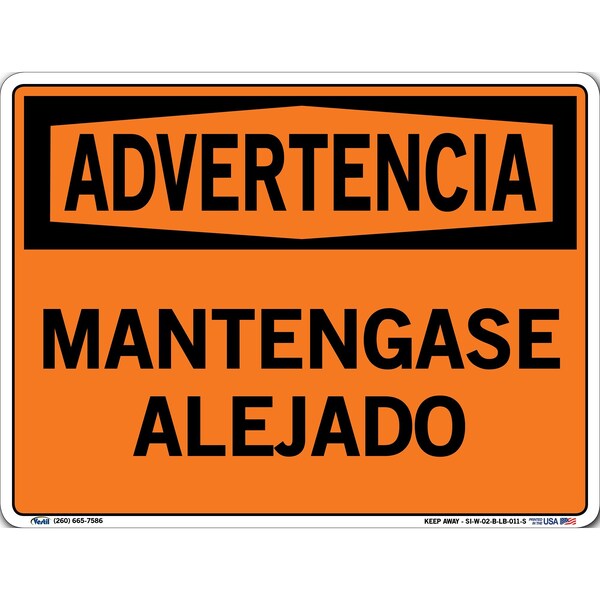 Vinyl Label Sign, 9-1/2" Height, 12-1/2" Width, Vinyl Label, Rectangle, Spanish