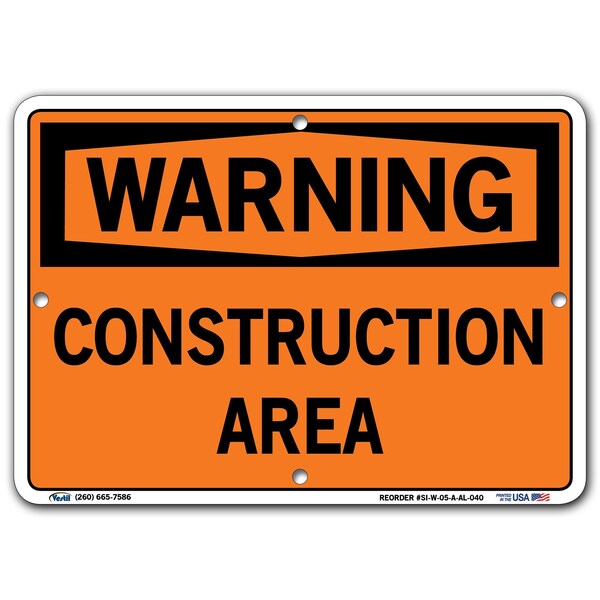 Aluminum Sign, 7-1/2" Height, 10-1/2" Width, Aluminum, Rectangle, English