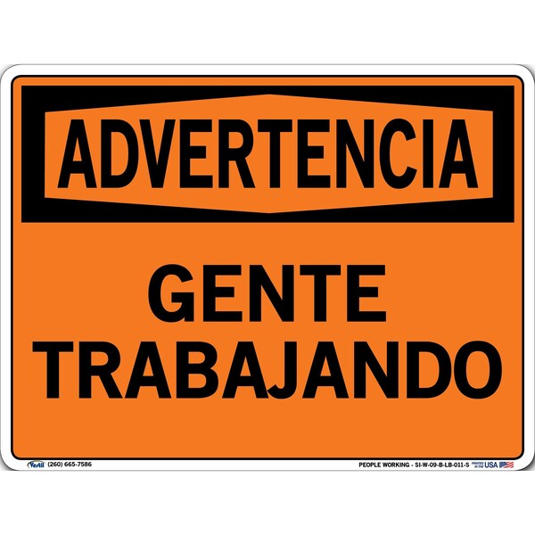 Vinyl Label Sign, 9-1/2" Height, 12-1/2" Width, Vinyl Label, Rectangle, Spanish