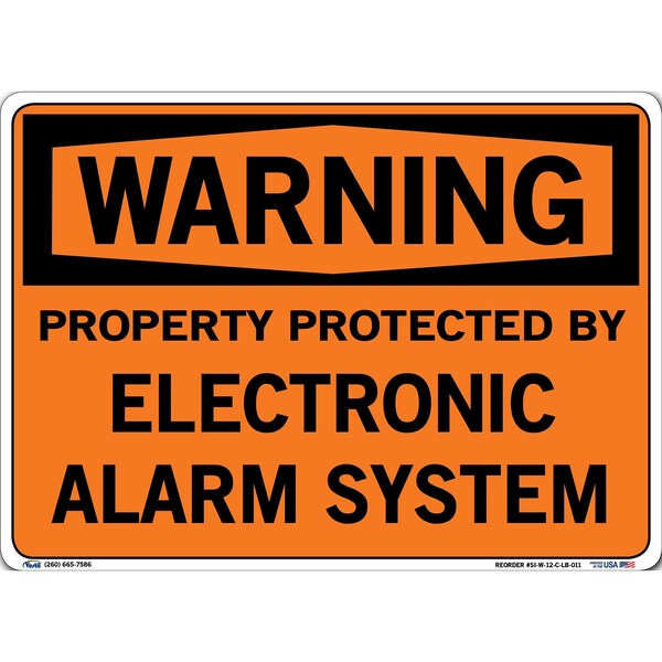 Vinyl Label Sign, 10-1/2" Height, 14-1/2" Width, Vinyl Label, Rectangle, English