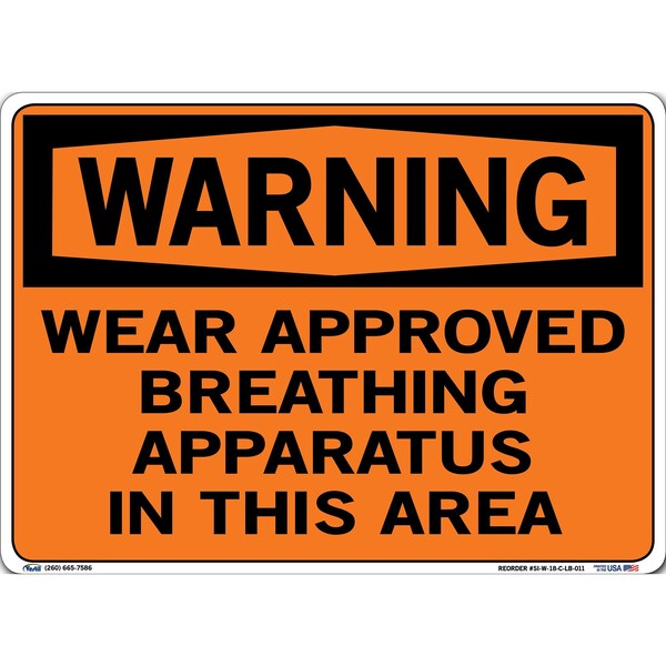 Vinyl Label Sign, 10-1/2" Height, 14-1/2" Width, Vinyl Label, Rectangle, English