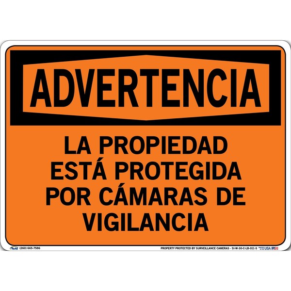 Vinyl Label Sign, 10-1/2" Height, 14-1/2" Width, Vinyl Label, Rectangle, Spanish