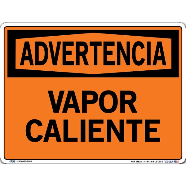 Vinyl Label Sign, 9-1/2" Height, 12-1/2" Width, Vinyl Label, Rectangle, Spanish