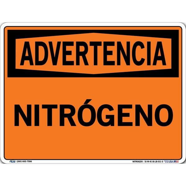 Vinyl Label Sign, 9-1/2" Height, 12-1/2" Width, Vinyl Label, Rectangle, Spanish