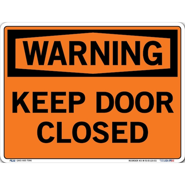 Vinyl Label Sign, 9-1/2" Height, 12-1/2" Width, Vinyl Label, Rectangle, English