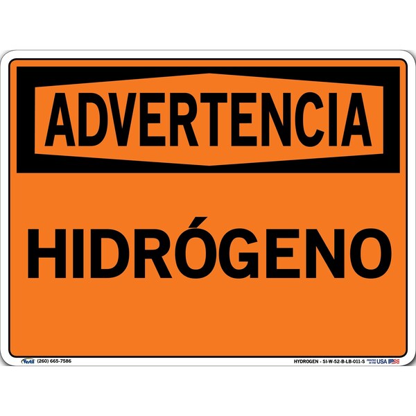 Vinyl Label Sign, 9-1/2" Height, 12-1/2" Width, Vinyl Label, Rectangle, Spanish