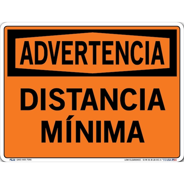 Vinyl Label Sign, 9-1/2" Height, 12-1/2" Width, Vinyl Label, Rectangle, Spanish