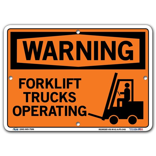 Polystyrene Sign, 7-1/2" H, 10-1/2" W, Polystyrene, Rectangle, English, SI-W-61-A-PS-040