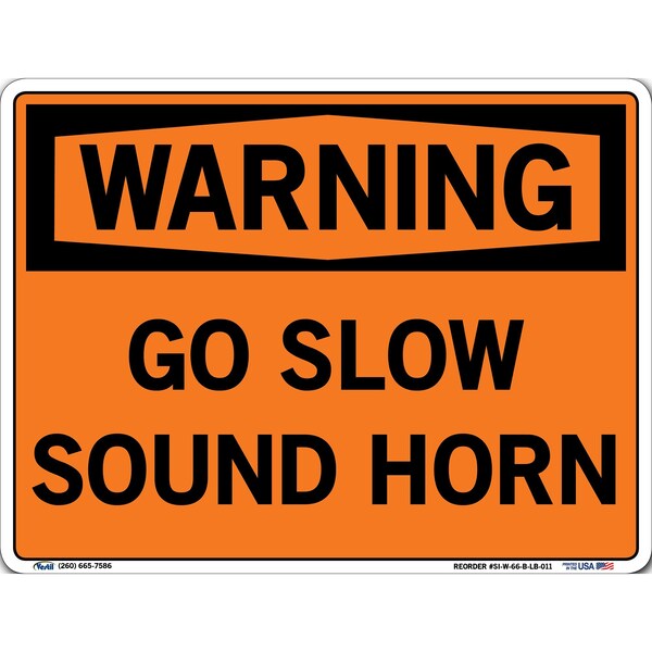 Vinyl Label Sign, 9-1/2" H, 12-1/2" W, Vinyl Label, Rectangle, English, SI-W-66-B-LB-011