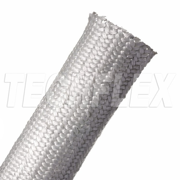 Braided Cable Sleeve, 6 in Inside Dia., 6-1/2 in Max Bundle Dia., 25 ft, Natural