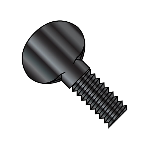 Thumb Screw, 1/4"-20 Thread Size, Spade, Black Oxide Steel, 1 in Lg, 600 PK