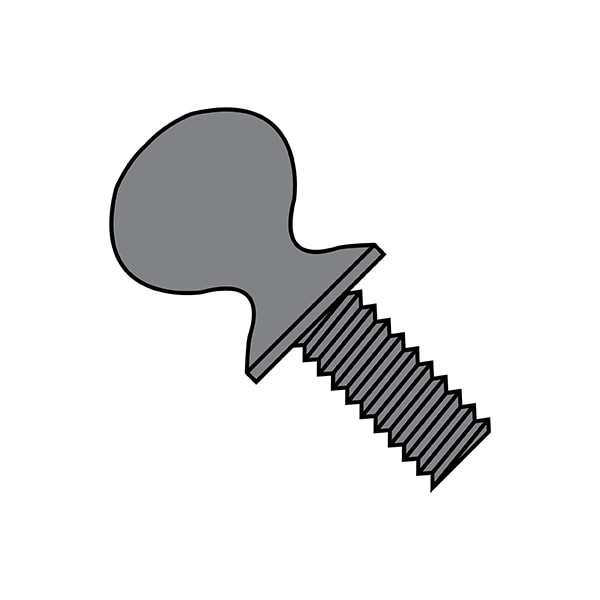 Thumb Screw, 1/4"-20 Thread Size, Spade, Plain Steel, 2-1/2 in Lg, 500 PK