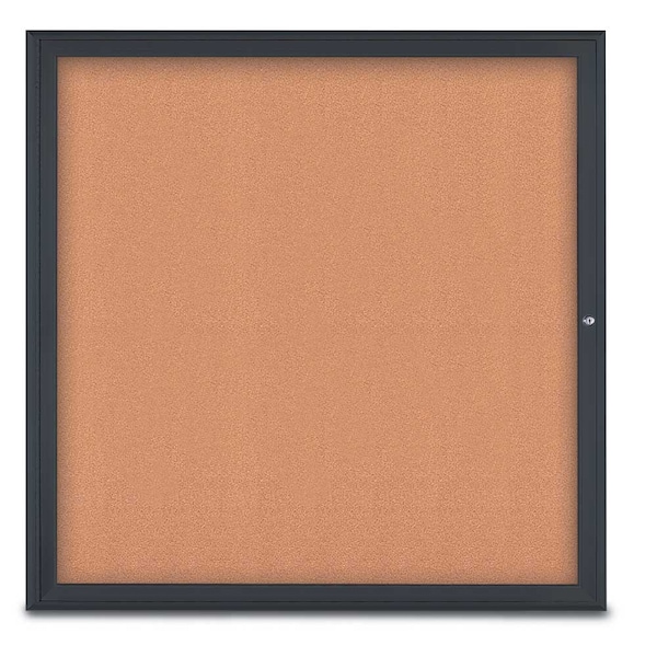 Single Door Radius Corkboard, 48"X48", B