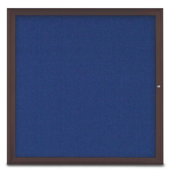 Single Door Radius Corkboard, 48"X48", B, UV800348-BRONZE-COBACC