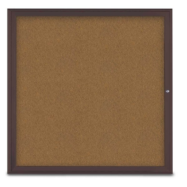 Single Door Radius Corkboard, 48"X48", B