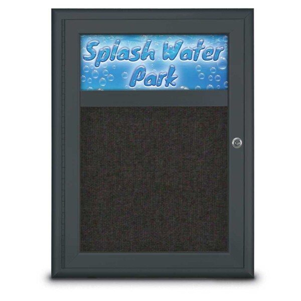Single Door Radius Corkboard With Header