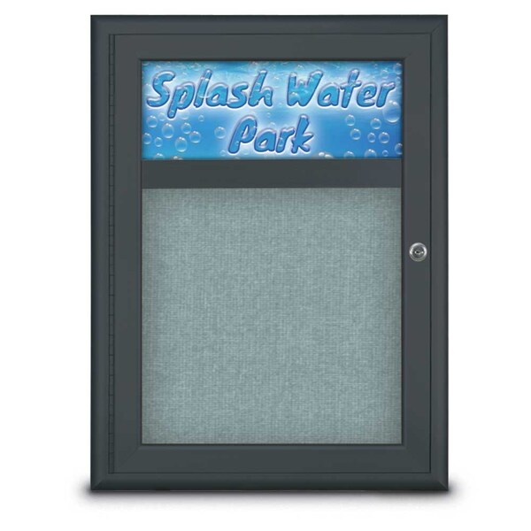 Single Door Radius Corkboard With Header