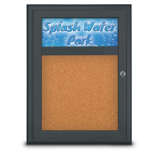 Single Door Radius Corkboard, Header, 18
