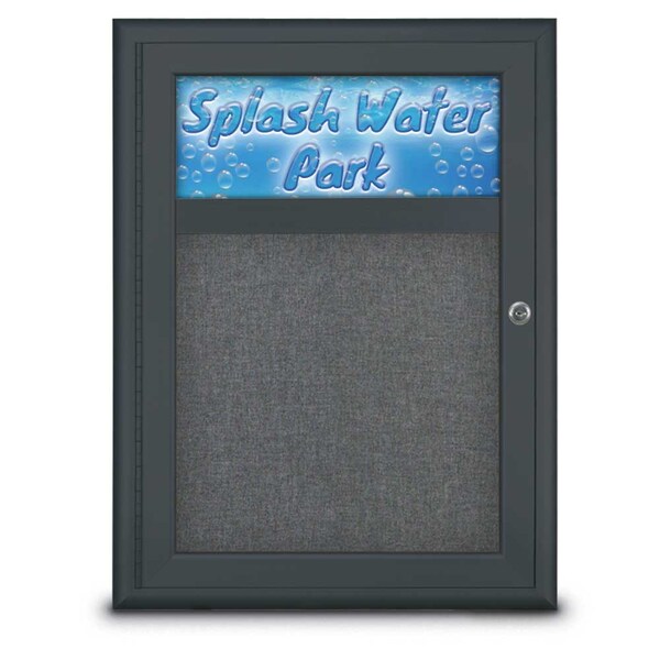 Single Door Radius Corkboard With Header