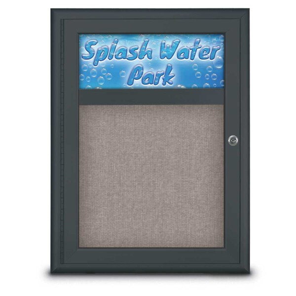 Single Door Radius Corkboard With Header