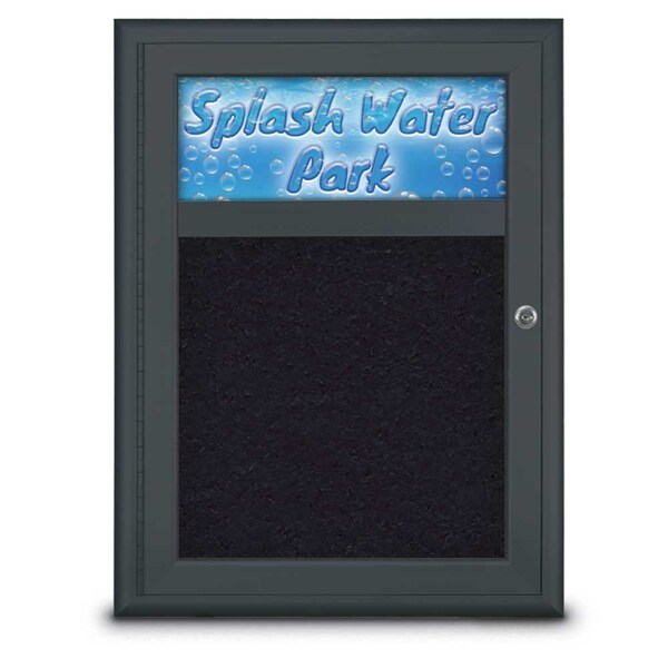 Single Door Radius Corkboard With Header