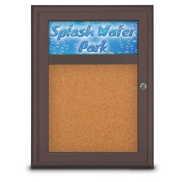 Single Door Radius Corkboard, Header, 18