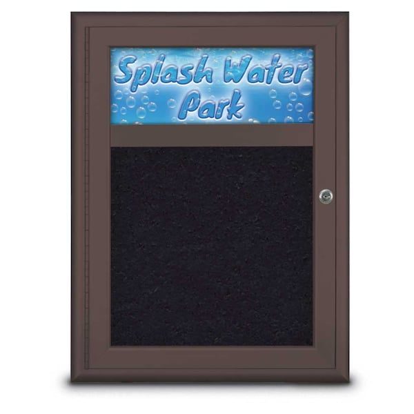 Single Door Radius Corkboard With Header