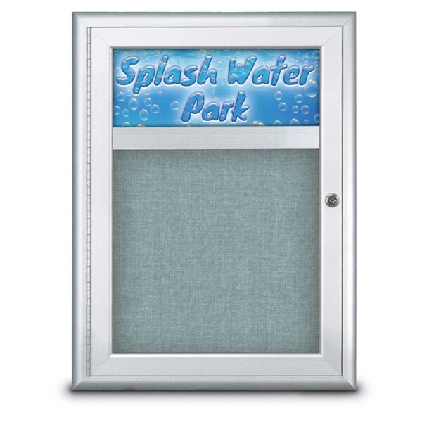 Single Door Radius Corkboard With Header